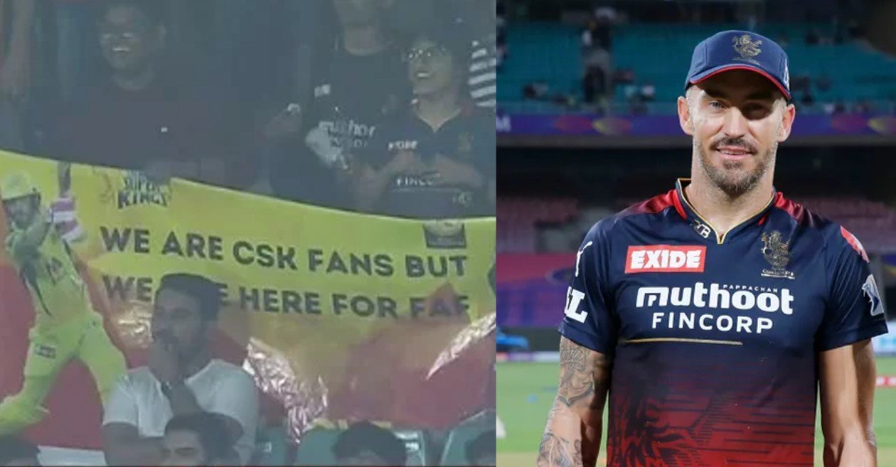 IPL 2022: CSK fans flaunt special banner for Faf du Plessis in RCB vs KKR match
